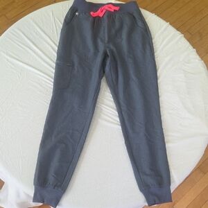NWT FIGS Charcoal High Waisted Zamora Jogger Scrub Pants with Drawstrimg